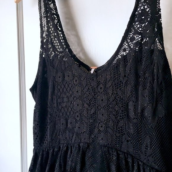 Free People Kristal Lace Salinas Foil Print Black - Picture 5 of 6